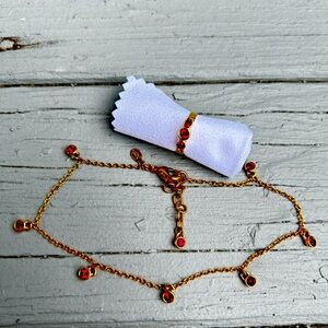 Vintage QVC Joan Rivers Classics Collection JULY Birth Stone Anklet & Toe Ring